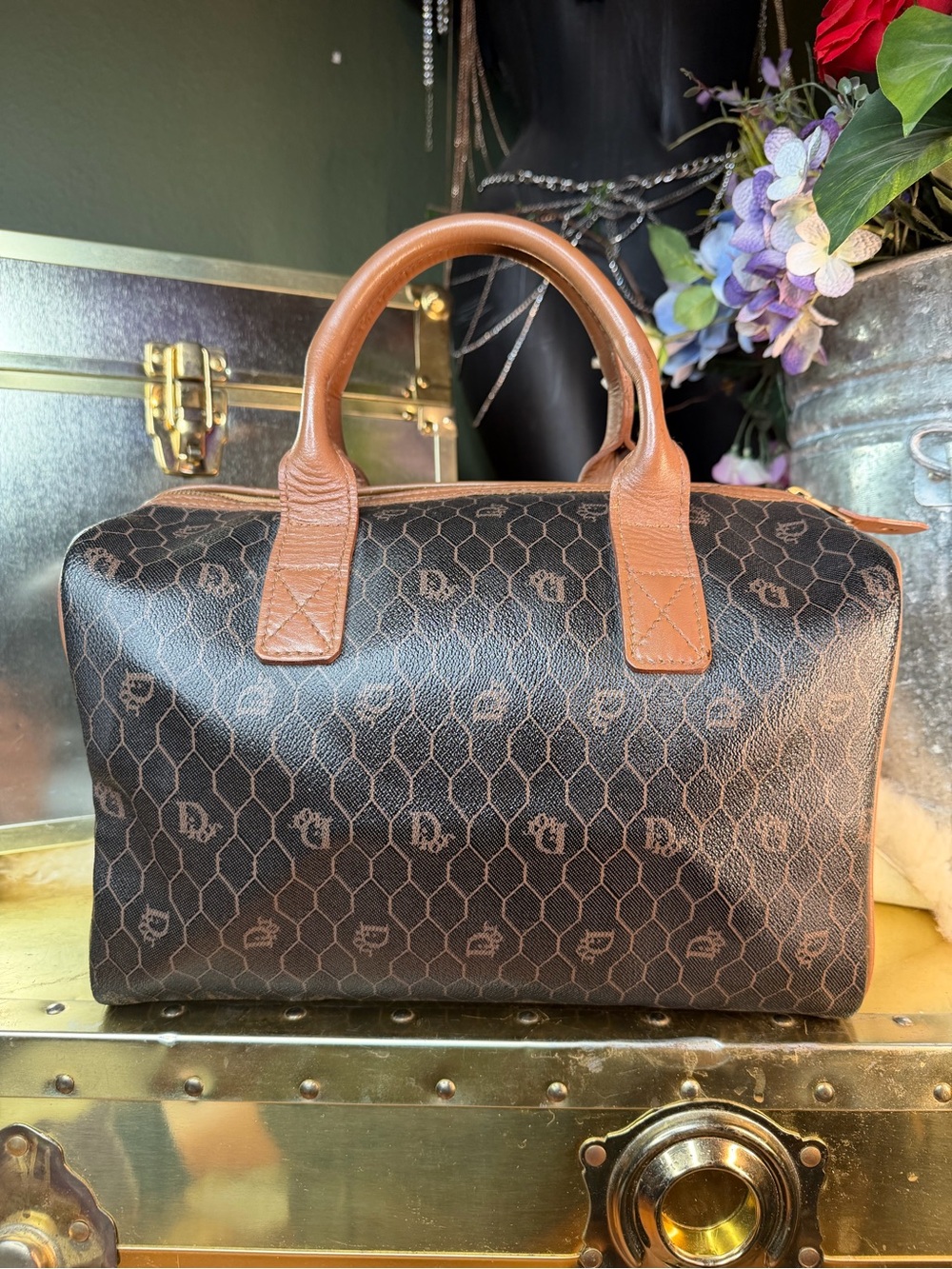 Vintage Christian Dior Honeycomb Boston Bag 1980’s